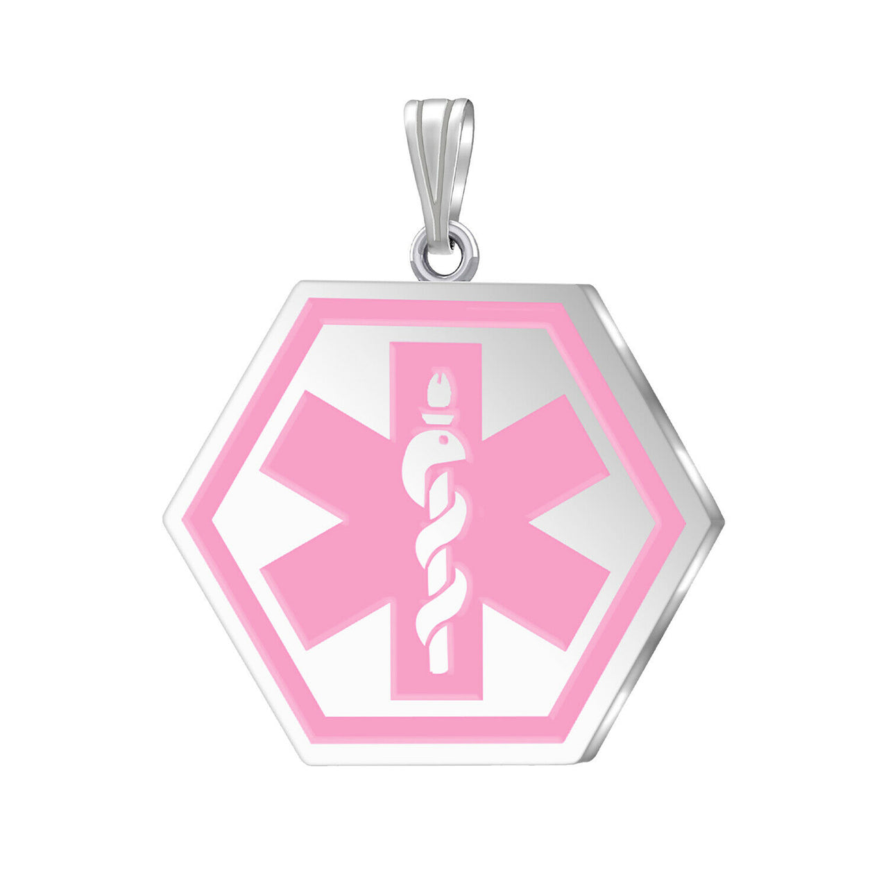 925 Sterling Silver Hexagon Medical Pendant, 30mm