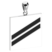 Sterling Silver Seaman Apprentice US Navy Pendant for Men's black line