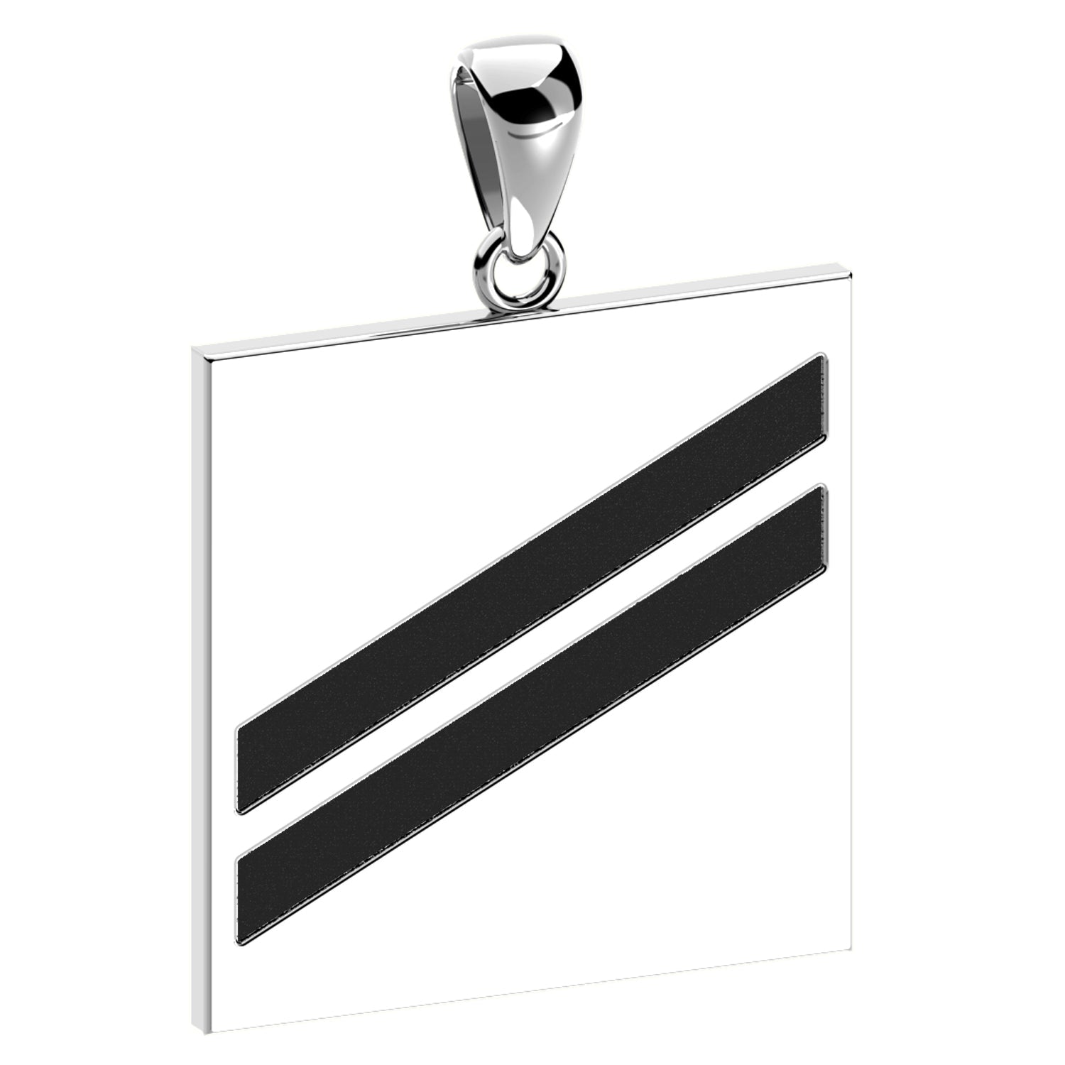 Sterling Silver Seaman Apprentice US Navy Pendant for Men's black line
