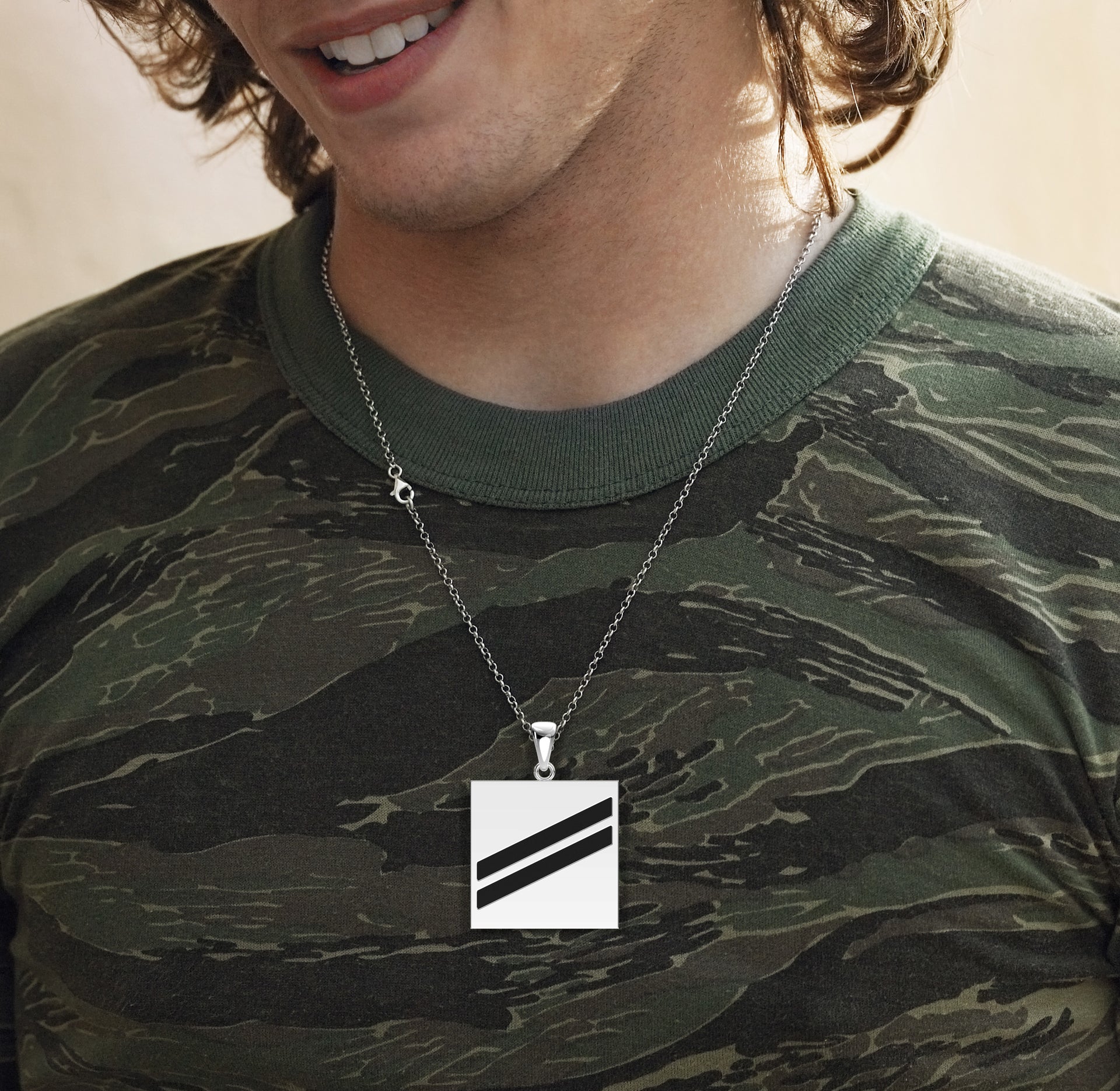 Sterling Silver Seaman Apprentice US Navy Pendant for Men's view