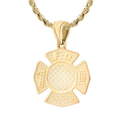Firefighter Pendant of Gold for Ladies - 2mm Rope Chain
