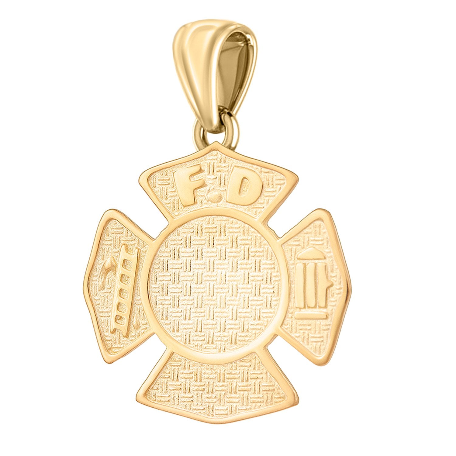 Firefighter Pendant of Gold for Ladies - No Chain