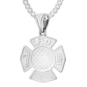 Firefighter Necklace In 925 Silver - 1.8mm Curb Chain