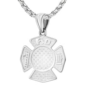 Firefighter Necklace In 925 Silver for Men - 1.9mm Box Chain