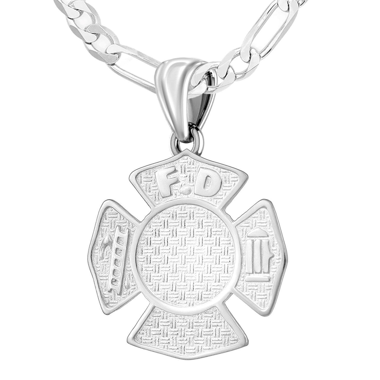 Firefighter Necklace In 925 Silver - 3mm Figaro Chain