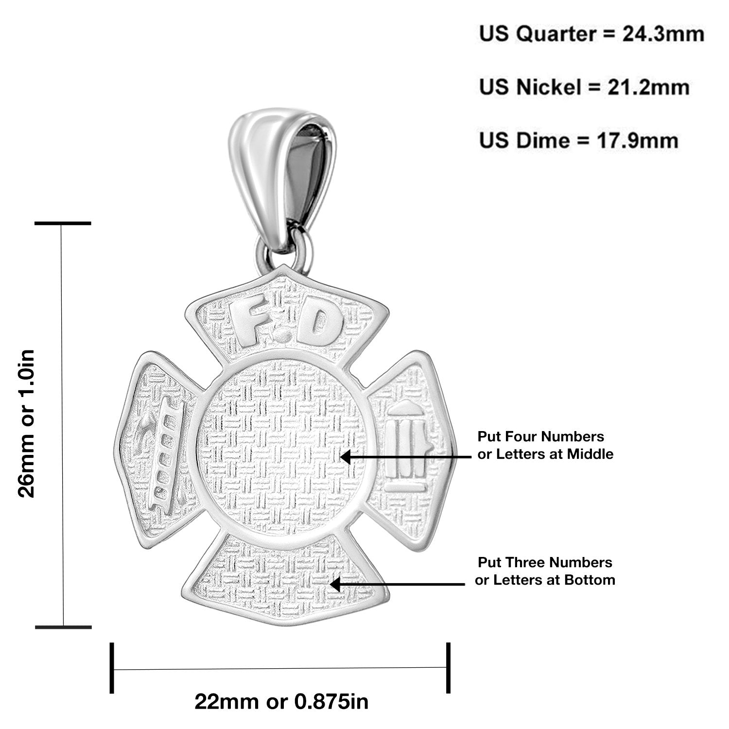 Firefighter Necklace - Silver Pendant