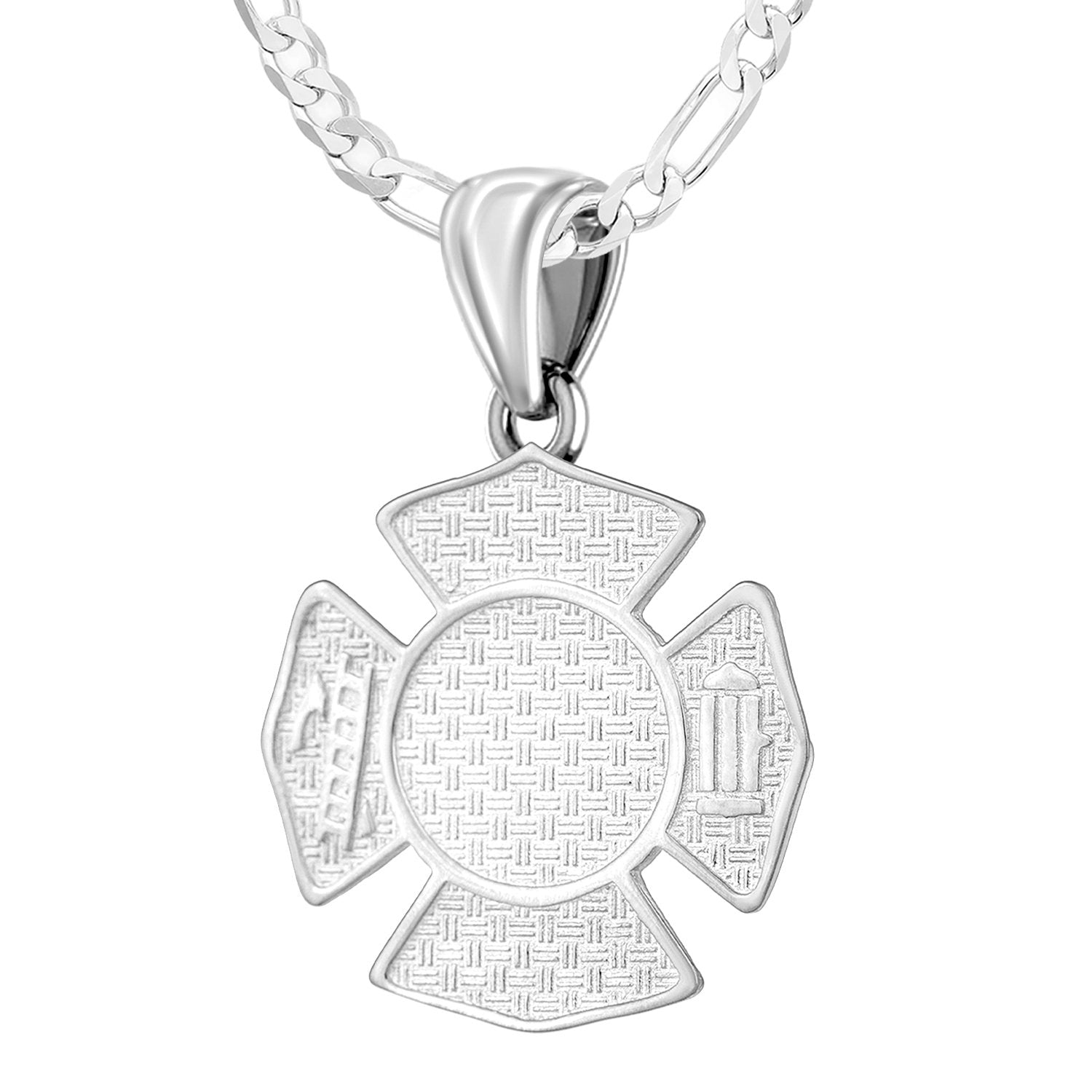 Firefighter Pendant of 26mm Length - 1.5mm Figaro Chain