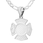 Firefighter Pendant of 26mm Length - 3mm Figaro Chain