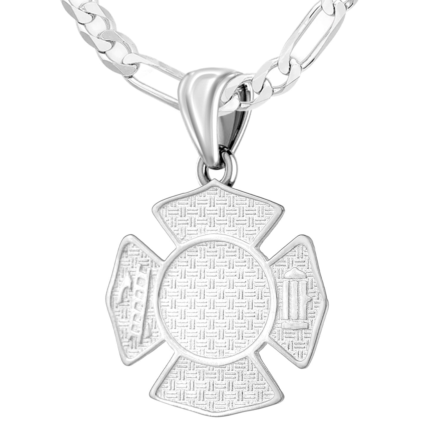Firefighter Pendant of 26mm Length - 3mm Figaro Chain