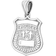 Silver Police Badge Necklace For Women - No Chain