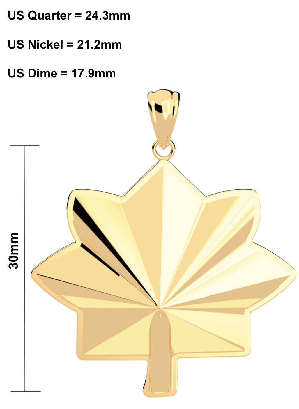 10k or 14k Yellow Gold Major USMC Officer Pendant sizes