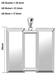 10k or 14k White Gold Captain USMC Officer Pendant sizes