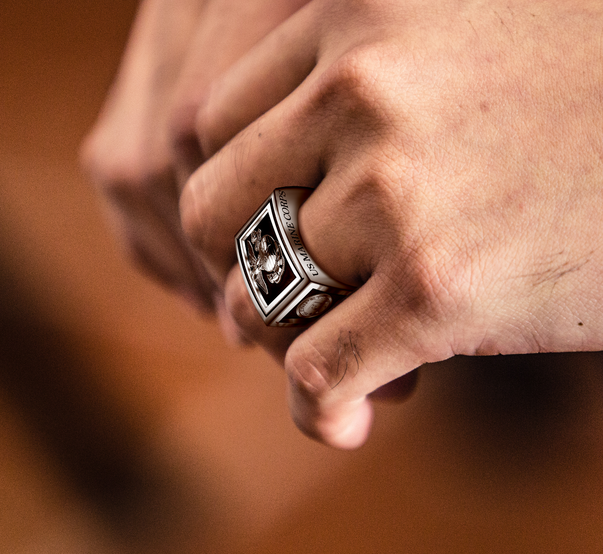 US Marine Corps Logo Ring 0.925 Sterling Silver view