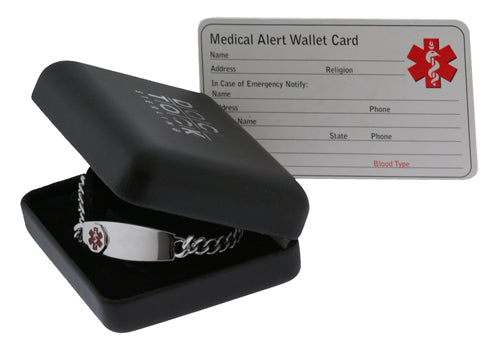 DOC TOCK Sterling Silver Medical Alert ID Bracelet - 7"