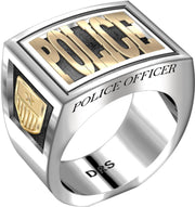 Men's Heavy Two Tone Silver and Gold Band Ring