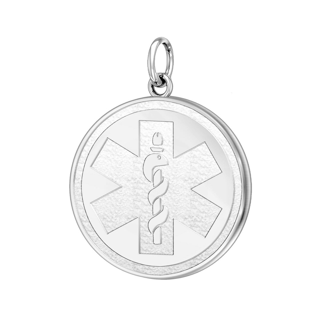Ladies 925 Sterling Silver Round Medical Pendant, 18mm