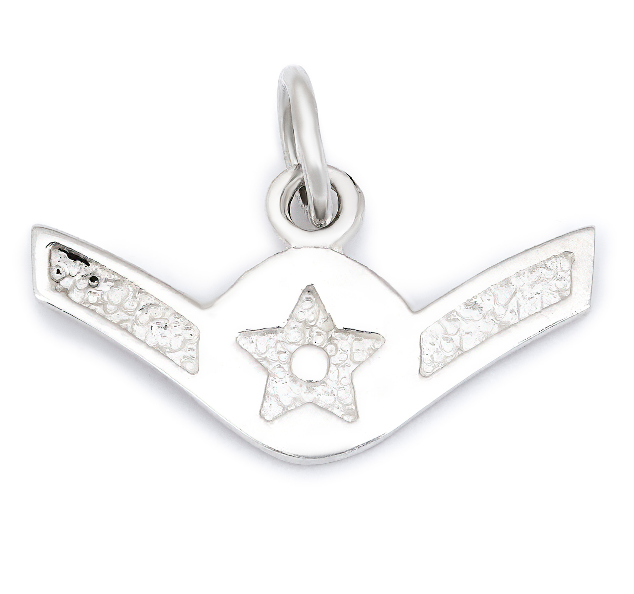 Sterling Silver US Air Force Airman E-2 Rank USAF Pendant