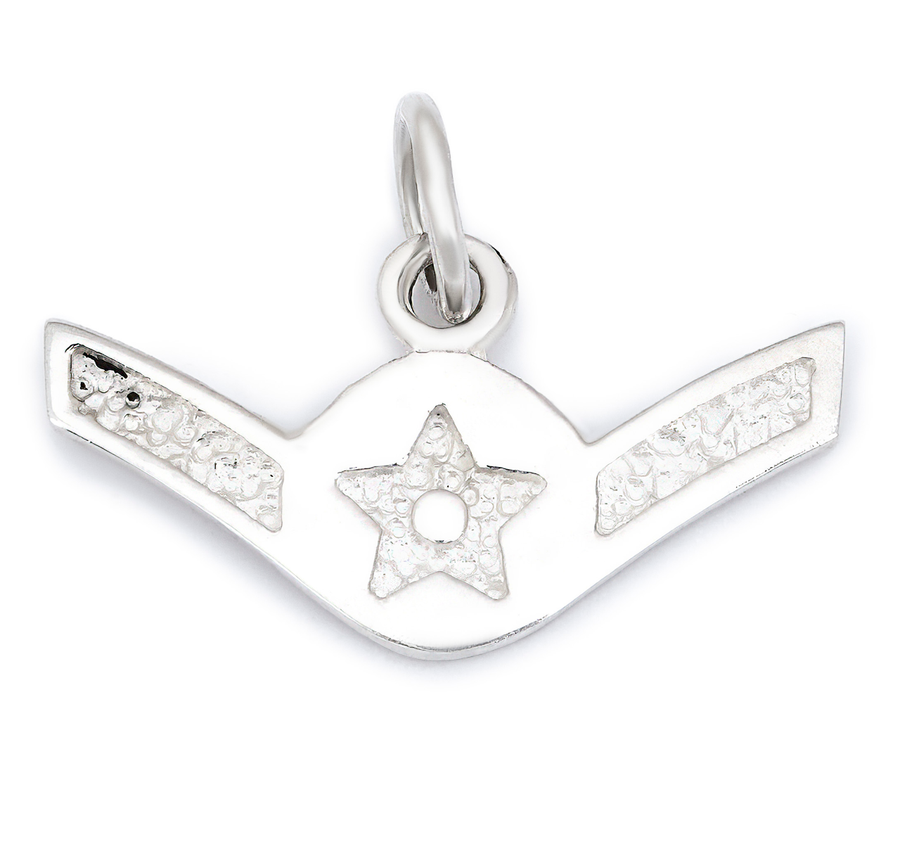 Women's Sterling Silver US Air Force Airman E-2 Rank USAF Pendant