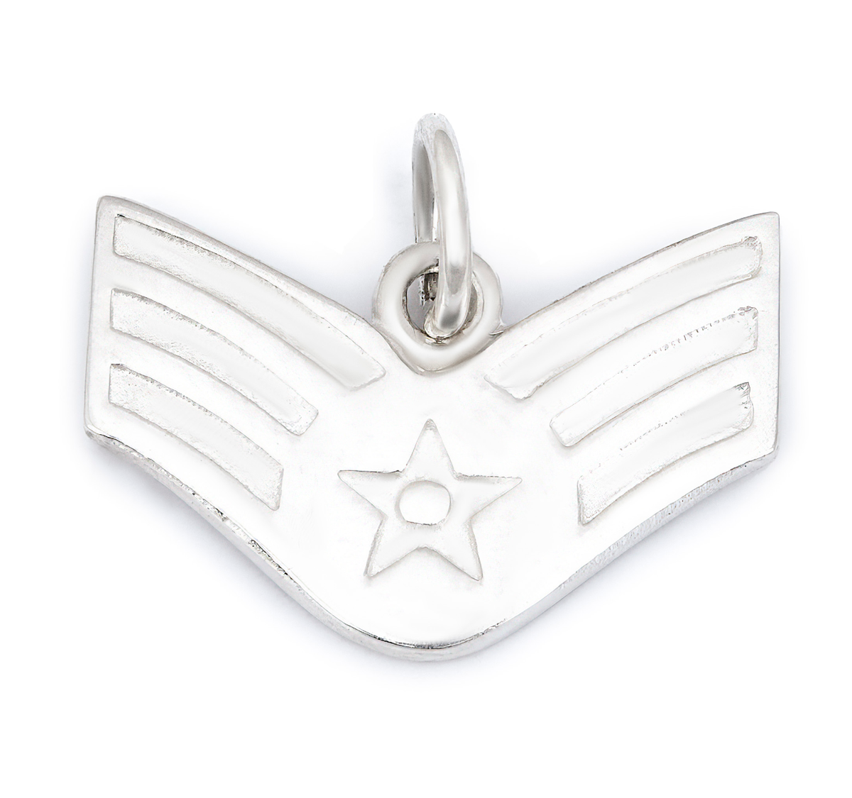 Women's Sterling Silver US Air Force Senior Airman Class E-4 Rank USAF Pendant