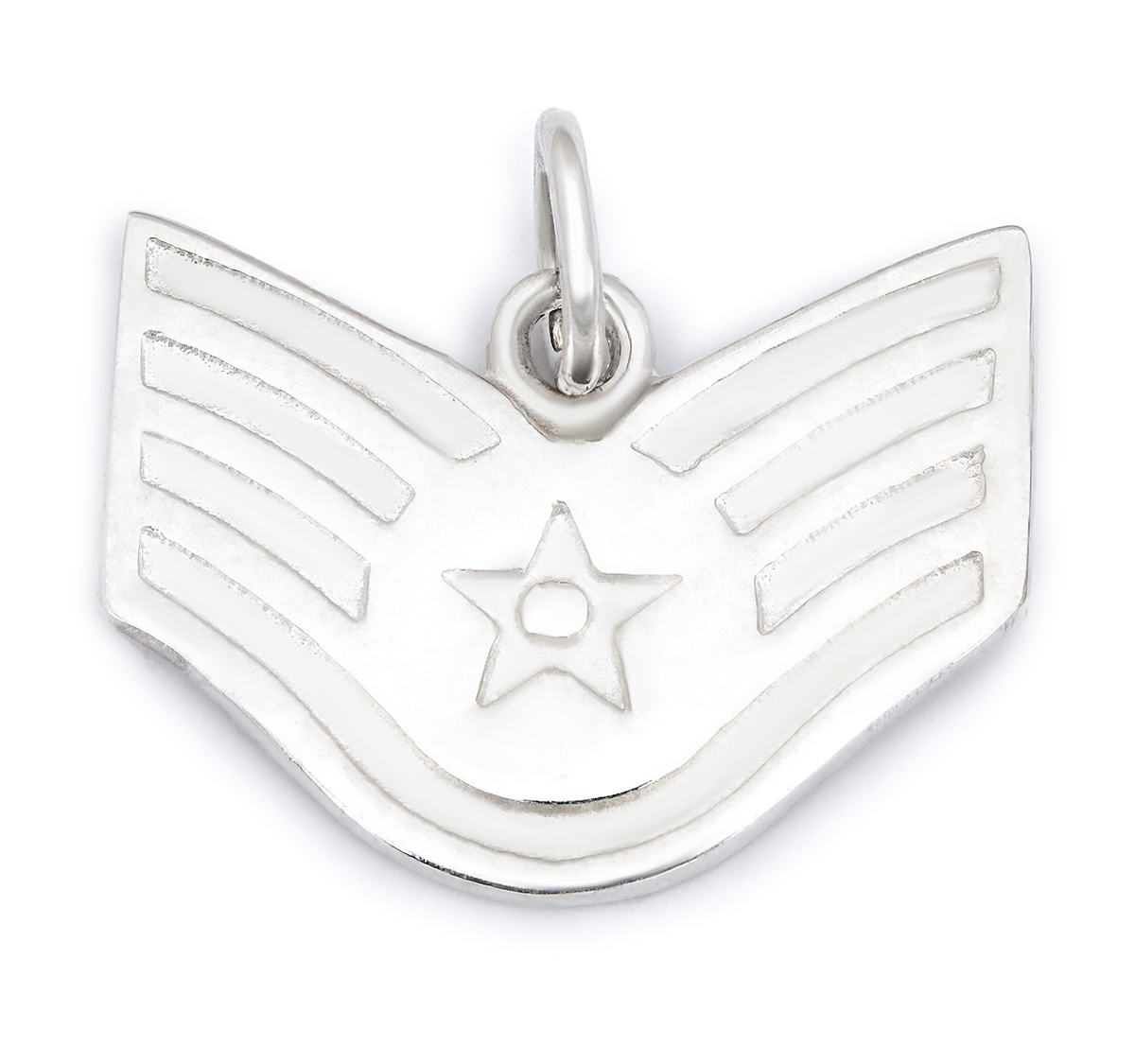 Women's Sterling Silver US Air Force Staff Sergeant E-5 Rank USAF Pendant
