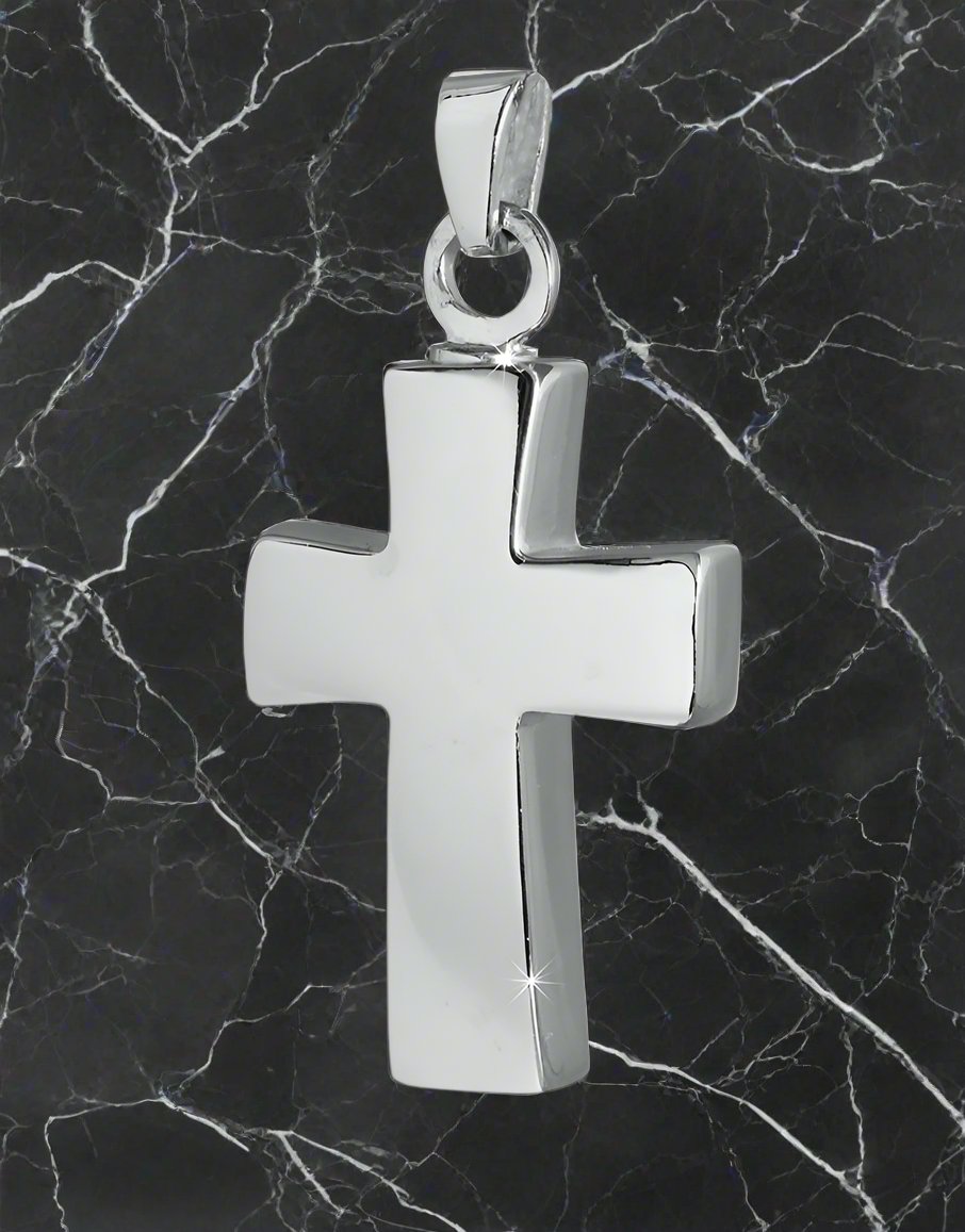 Sterling Silver Cross Cremation Pendant with Necklace