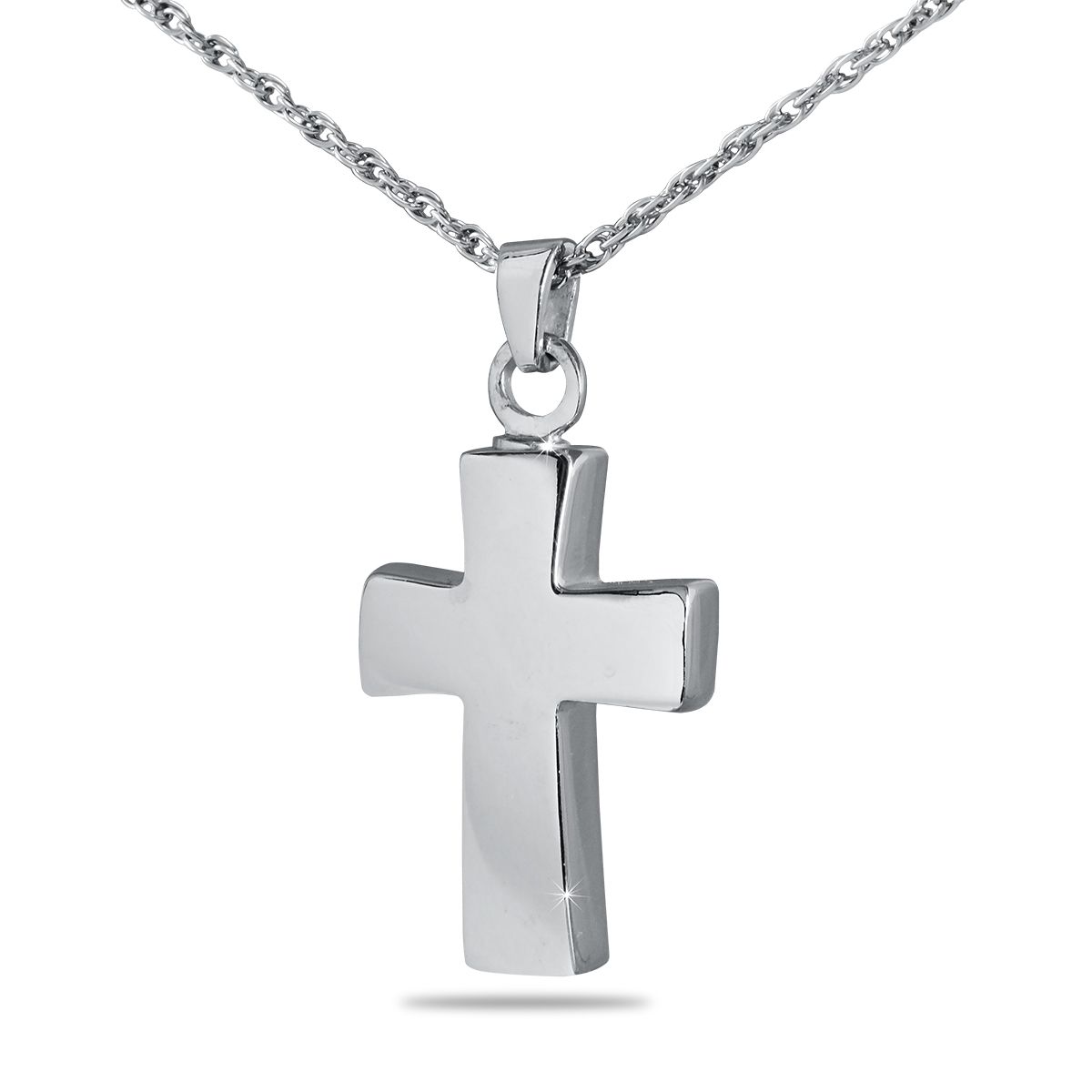 Sterling Silver Cross Cremation Pendant with Necklace