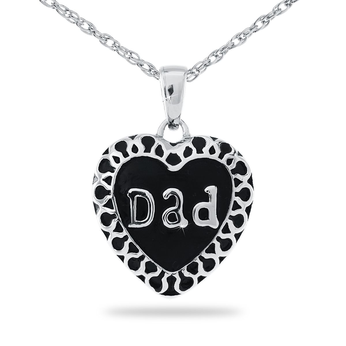 Stainless Steel Cremation Dad Heart Pendant with Necklace