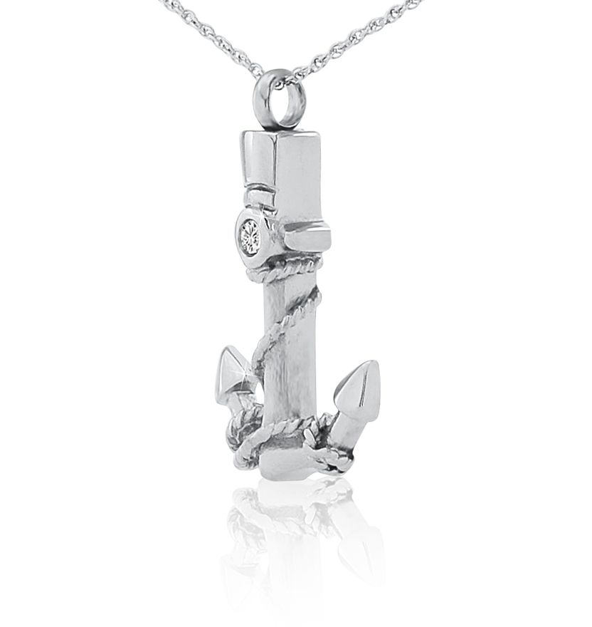 Stainless Steel Anchor Cremation Pendant with Necklace