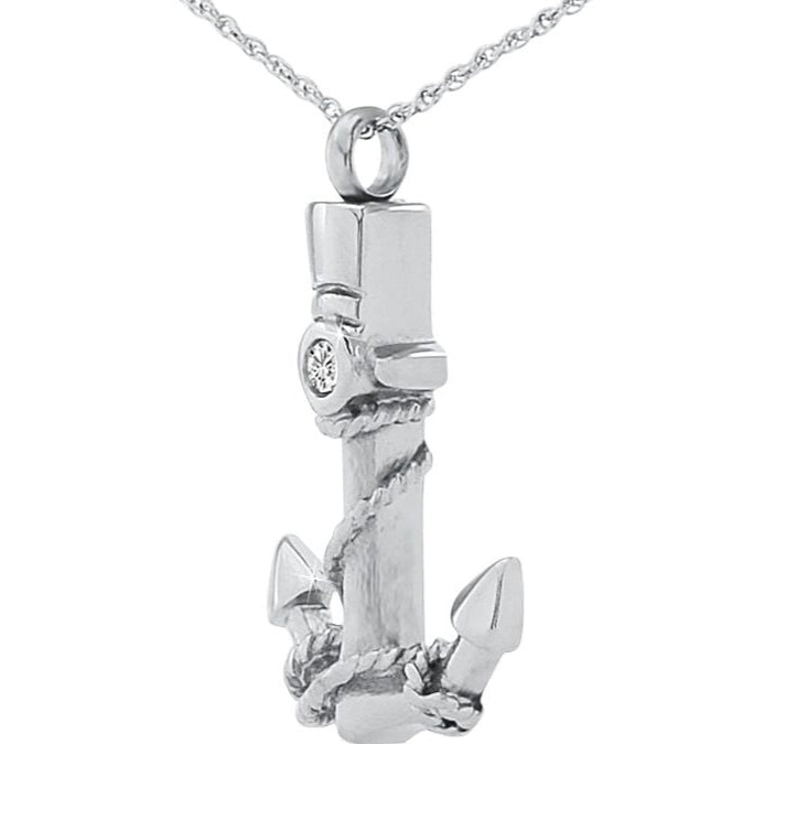 Stainless Steel Anchor Cremation Pendant with Necklace