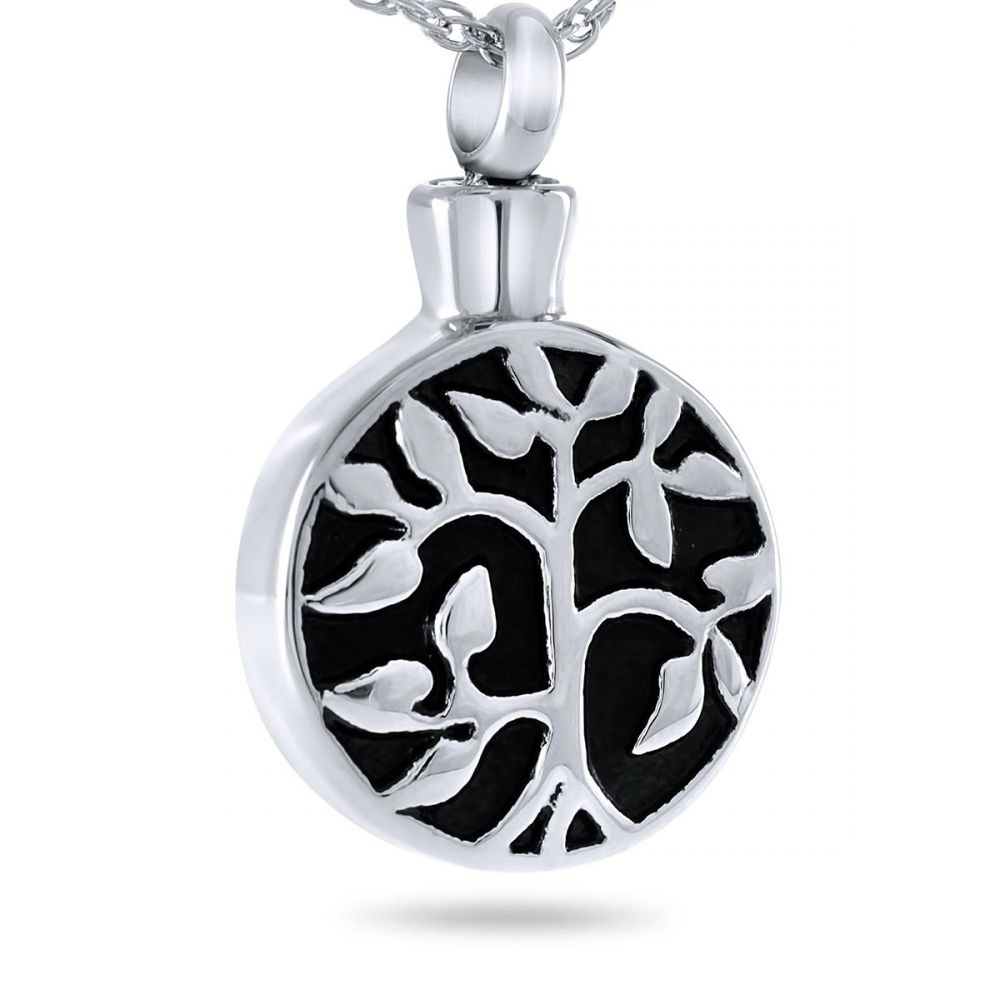 Stainless Steel Cremation Ancestral Tree Pendant with Necklace