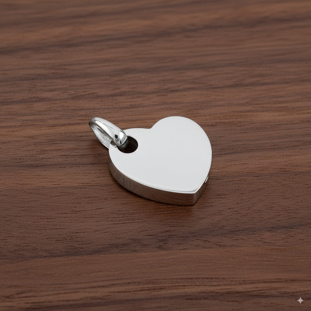 Sterling Silver .925 Cremation Heart Pendant with Necklace