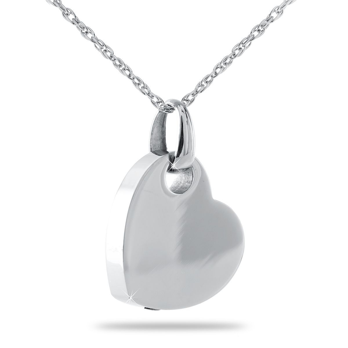 Sterling Silver .925 Cremation Heart Pendant with Necklace