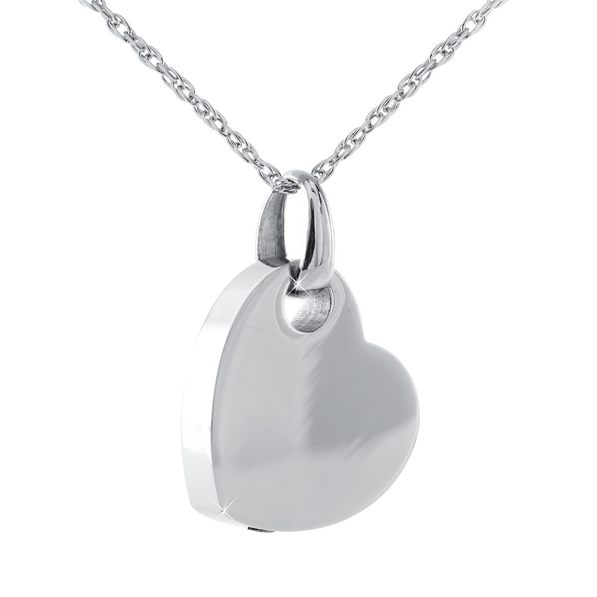 Sterling Silver .925 Cremation Heart Pendant with Necklace