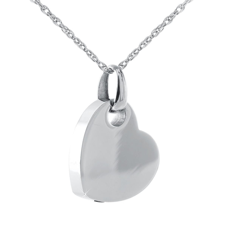 Sterling Silver .925 Cremation Heart Pendant with Necklace
