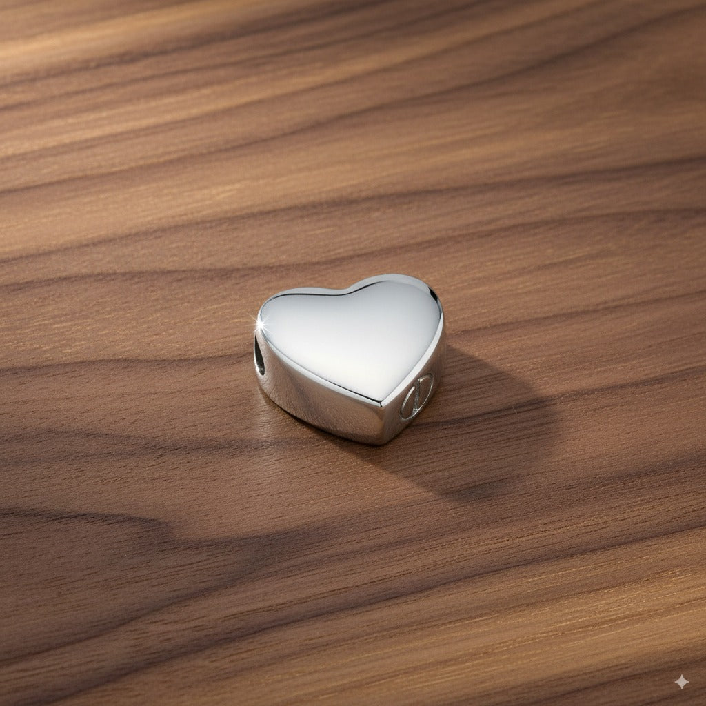 Sterling Silver .925 Cremation Heart Pendant with Necklace
