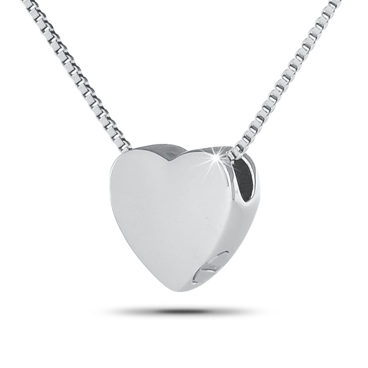 Sterling Silver .925 Cremation Heart Pendant with Necklace