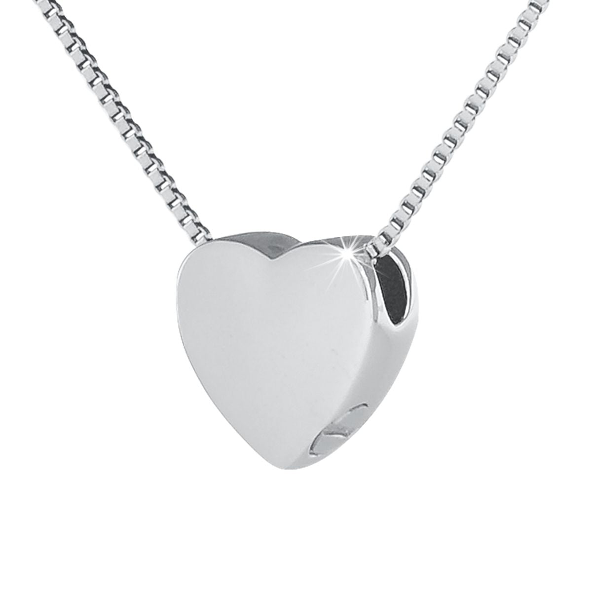 Sterling Silver .925 Cremation Heart Pendant with Necklace