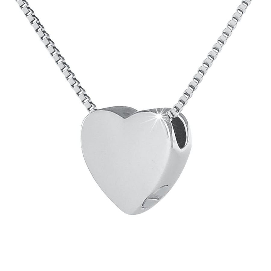 Sterling Silver .925 Cremation Heart Pendant with Necklace