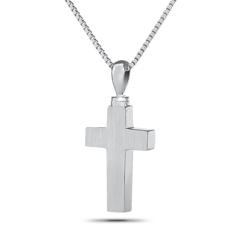 Stainless Steel Cross Cremation Pendant with Necklace