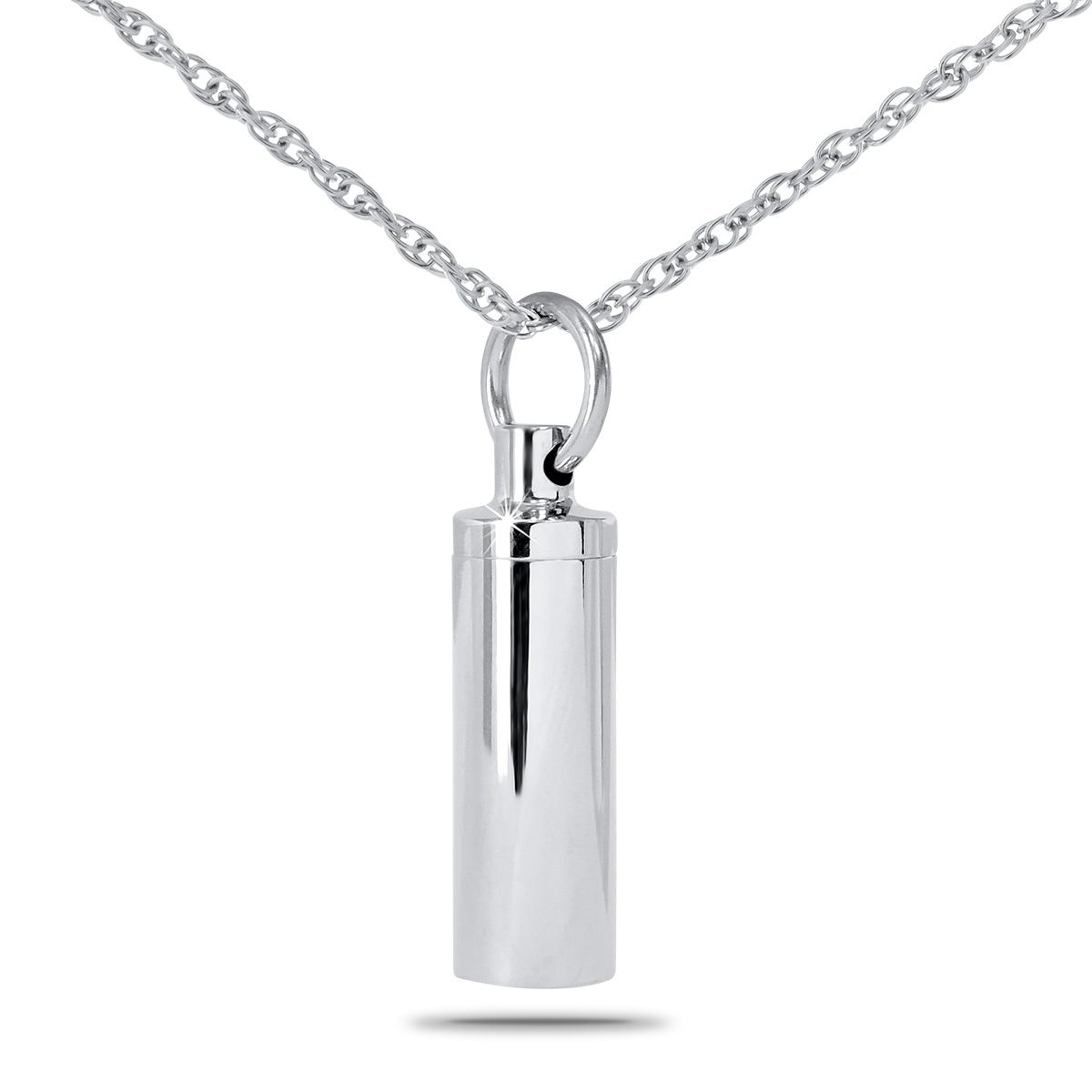 Stainless Steel Sleek Cremation Pendant with Necklace