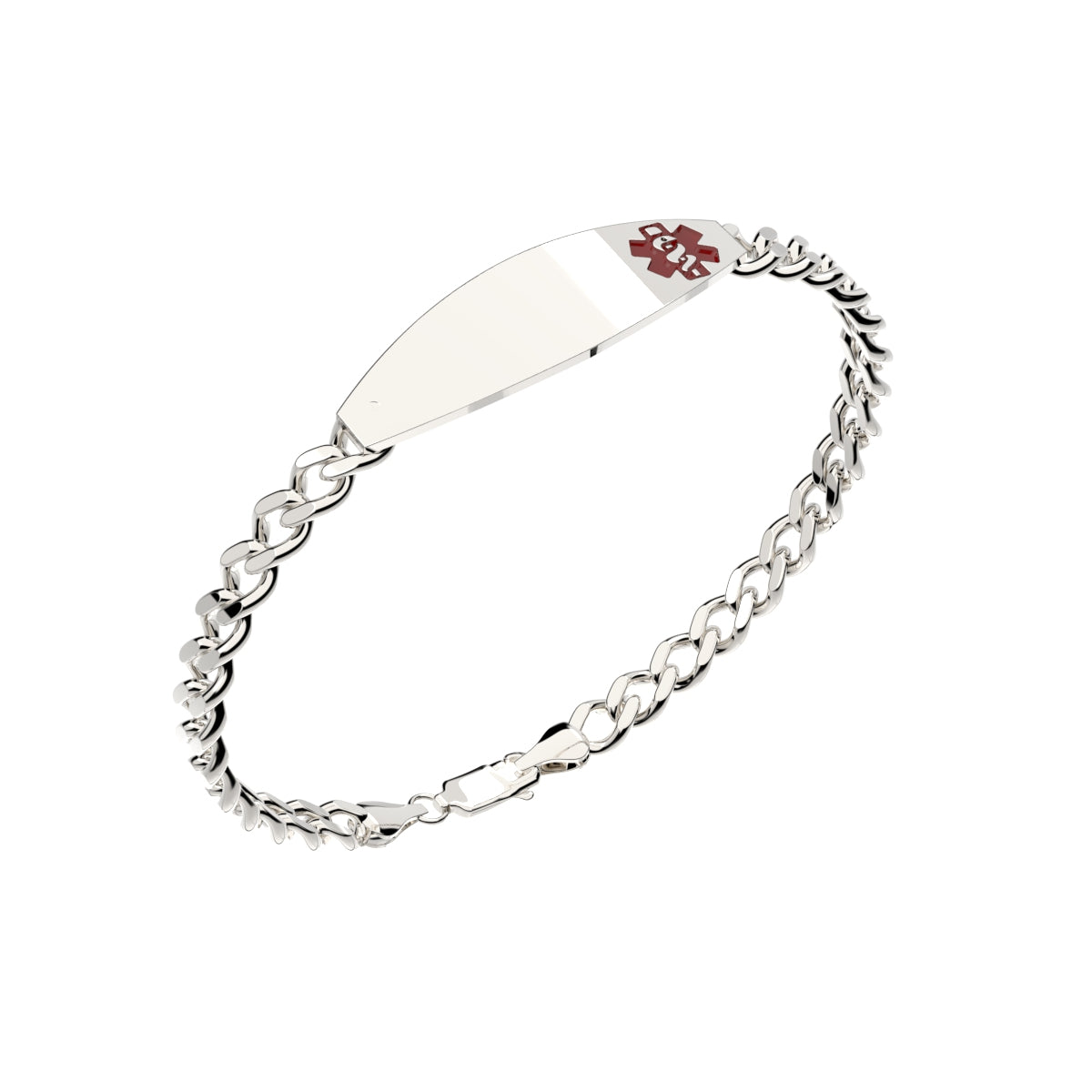 Curb 925 Sterling Silver Medical ID Engravable Bracelet