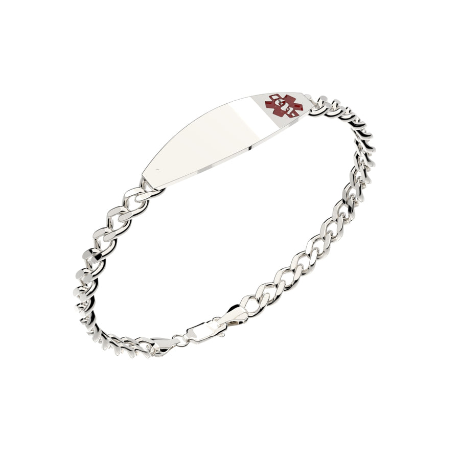 Curb 925 Sterling Silver Medical ID Engravable Bracelet