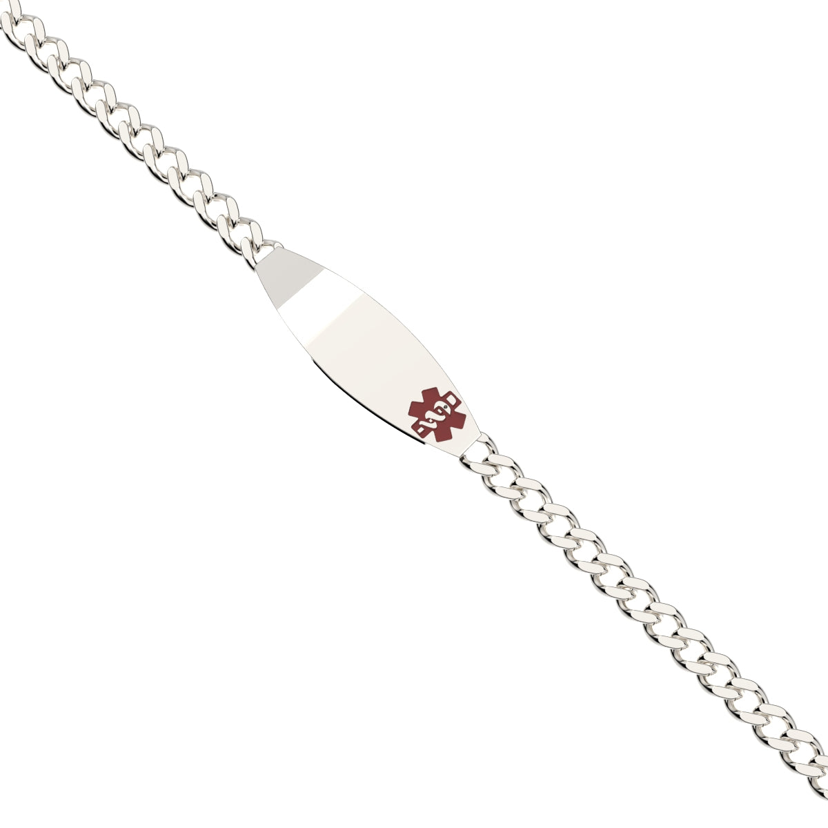 Curb 925 Sterling Silver Medical ID Engravable Bracelet