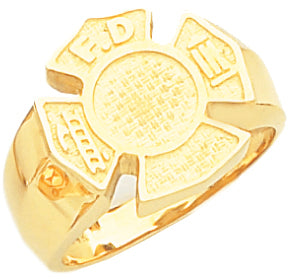 Men's 14k Yellow Gold Firefighter Ring