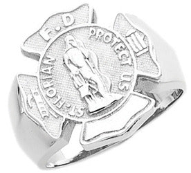 Men's 0.925 Sterling Silver St Florian Firefighter Ring