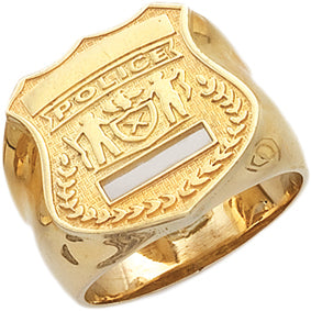 Men's 14k Yellow Gold Police Officer Ring