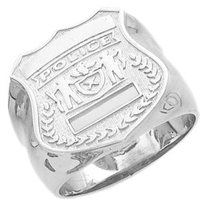 Men's 0.925 Sterling Silver Police Officer Ring