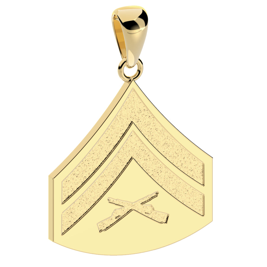 Men's 10k or 14k Yellow or White Gold Corporal US Marine Corps Pendant