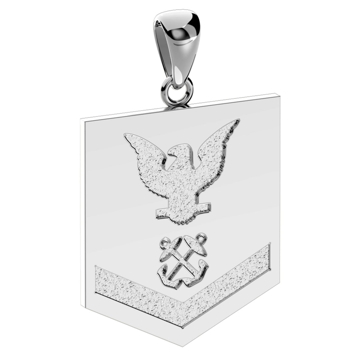 Men's 0.925 Sterling Silver Petty Officer Third Class US Navy Pendant