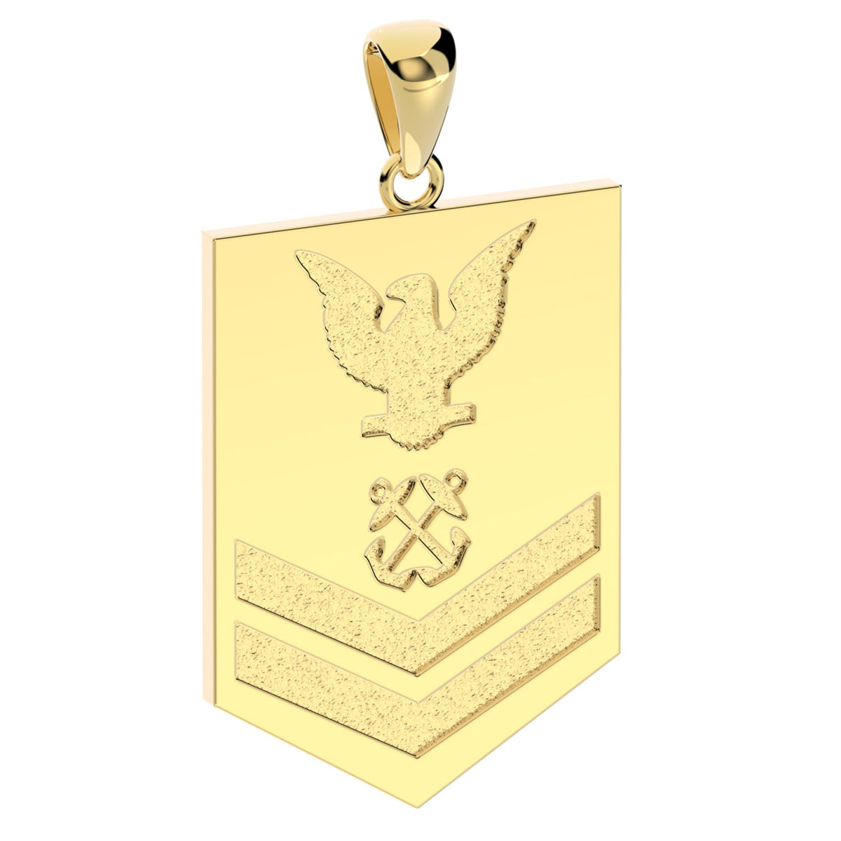 Men's 10k or 14k Yellow or White Gold Petty Officer Second Class US Navy Pendant